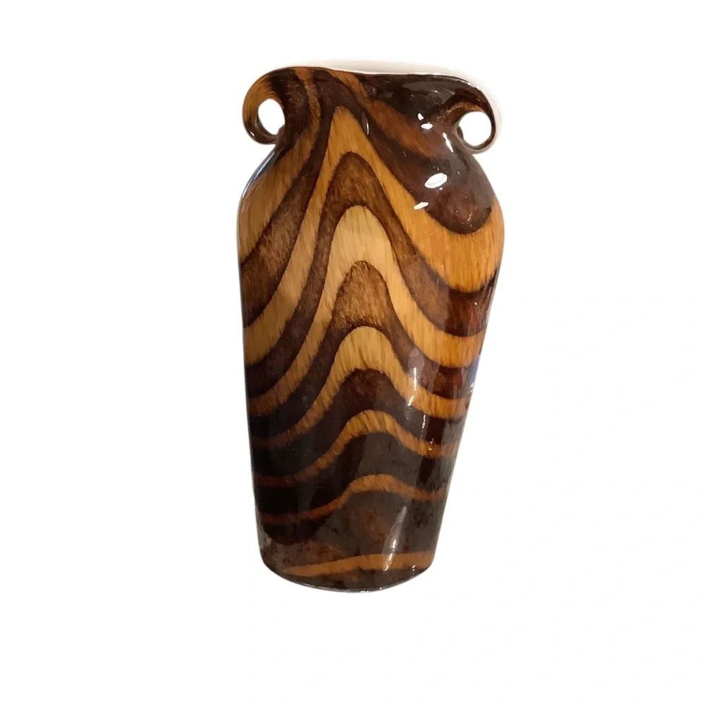 Artisan Brown Glass Vases Set